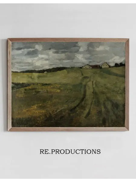 Re.productions Постер Stubble Field with Ascending Path - Wilhelm Trübner