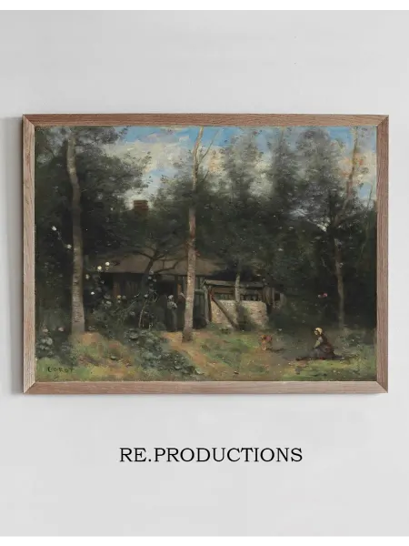 Re.productions Постер La Chaumiere Aux - Jean-Baptiste-Camille Corot