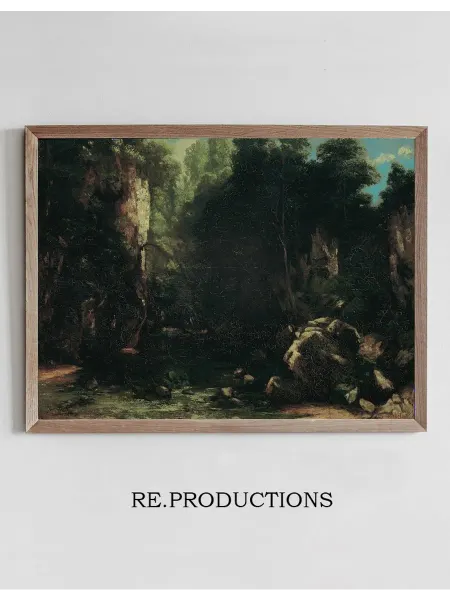 Re.productions Постер Der Schattige Bach - Gustave Courbet