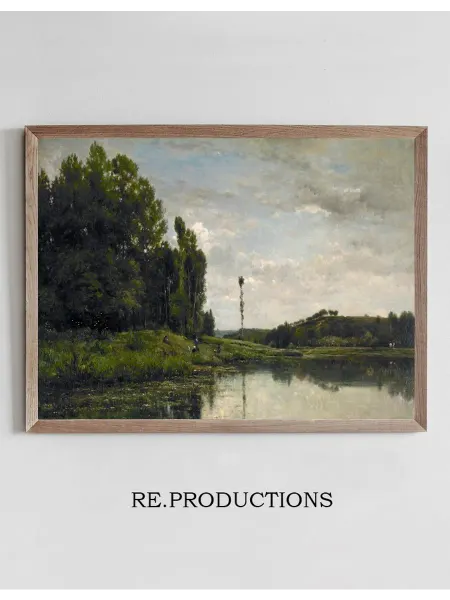 Re.productions Постер The Banks of the Oise - Charles François Daubigny