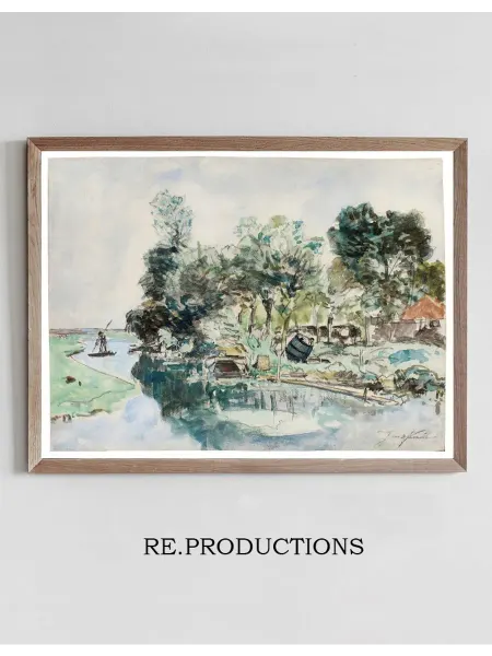 Re.productions Постер Promenade en barque sur - Johan Barthold Jongkind