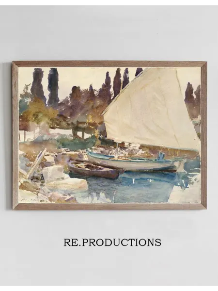 Re.productions Постер Boats - John Singer Sargent
