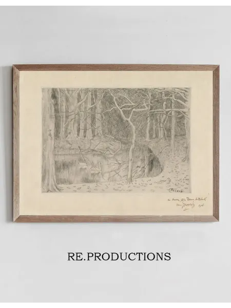 Re.productions Постер Bos met vijver en zwanen - Jan Toorop