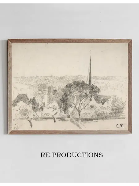 Re.productions Постер The Church at Eragny - Camille Pissarro