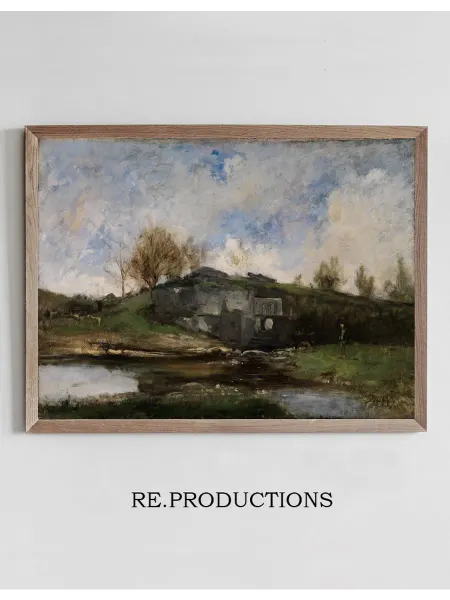 Re.productions Постер Schleuse im Tal von - Charles François Daubigny