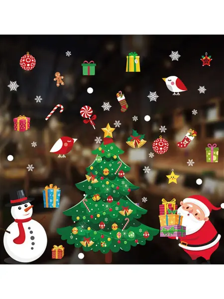 Magic Christmas Наклейки новогодние на окна и стены "Новогодние украшения"
