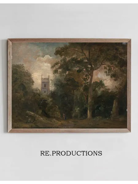 Re.productions Постер A Church in the Trees - John Constable
