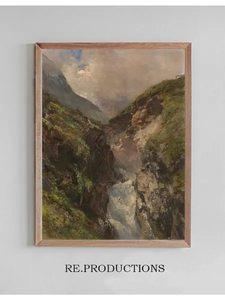 Re.productions Постер Gebirgsschlucht mit - Edward Theodore Compton