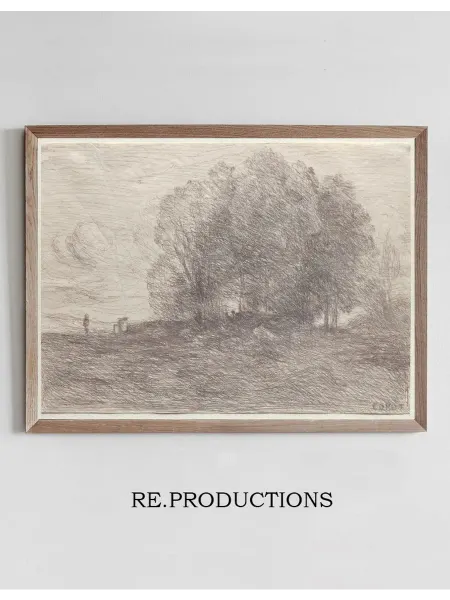 Re.productions Постер Group of Trees - Jean-Baptiste-Camille Corot