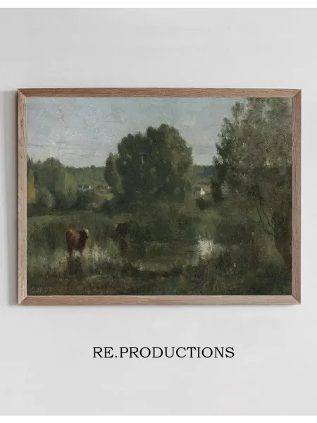 Re.productions Постер Marcoussis, La Mare - Jean-Baptiste-Camille Corot