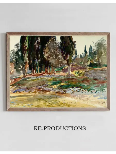 Re.productions Постер Cypress Trees at San Vigilio - John Singer Sargent