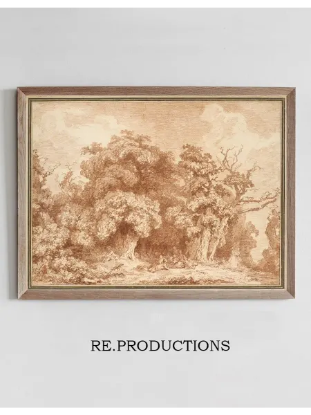 Re.productions Постер A Gathering at Wood’s Edge - Jean-Honoré Fragonard