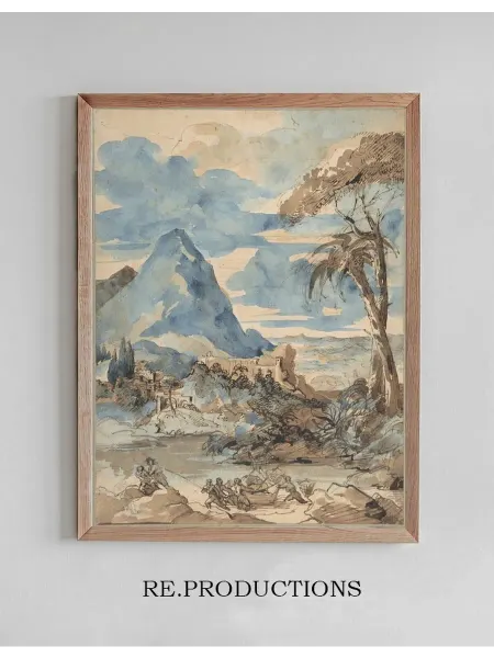 Re.productions Постер Landscape with Fishermen - Théodore Géricault