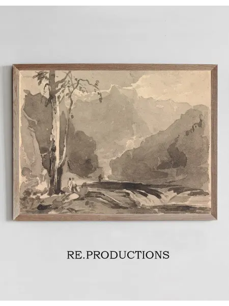 Re.productions Постер Fishermen at a Mountain Stream - Thomas Sully