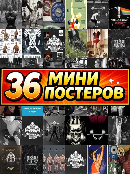 Бумажный дом Fun Минипостеры 36 шт тяжелая атлетика