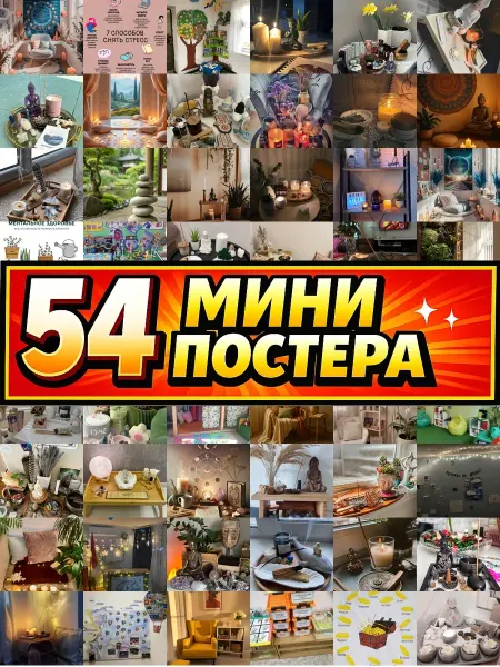 Бумажный дом Fun Минипостеры 54 шт уголок спокойствия ментальное здор