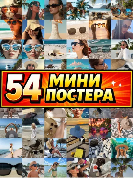 Бумажный дом Fun Минипостеры 54 шт в пляж и очки