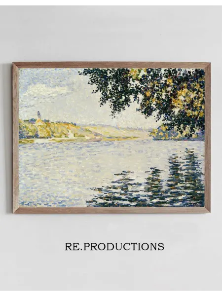 Re.productions Постер View of the Seine at Herblay - Paul Signac