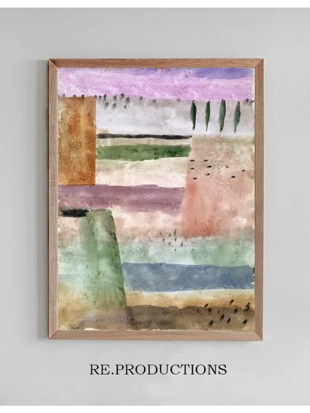 Re.productions Постер Landscape with Poplars - Paul Klee