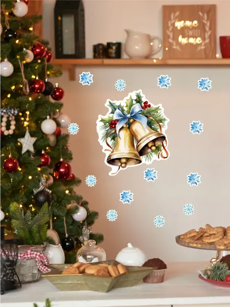 Lisadecor Наклейки на окна новогодние Колокольчики