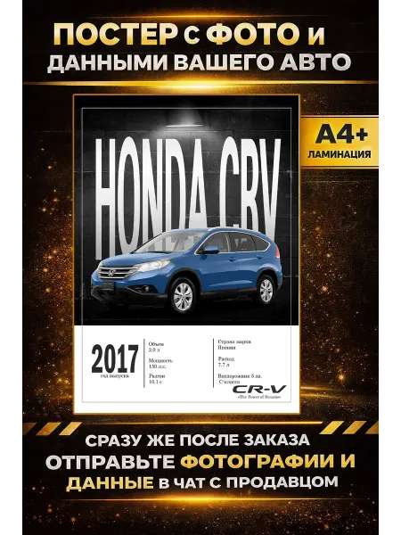 Постер с фото и данными вашего авто Nonda