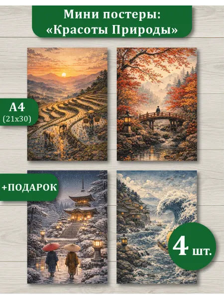 Постеры А4 Азиатская эстетика природа