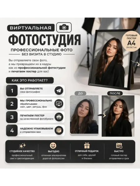 Постер А4 виртуальная фотосессия