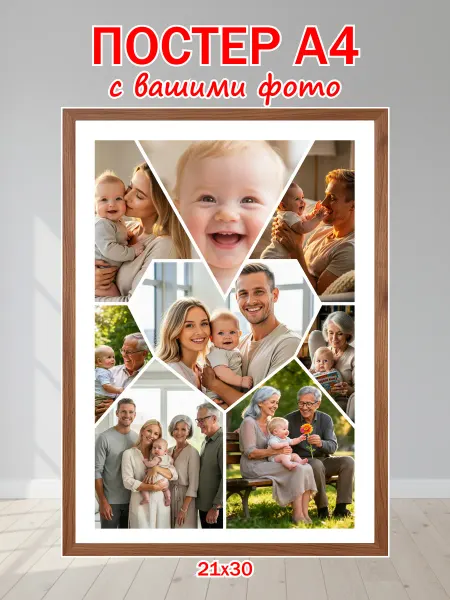 Постер по фото на заказ индивидуальный детский А4
