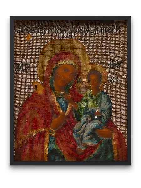 О! Мой Постер Плакат, Старинная бисерная икона Богоматери - Иверская