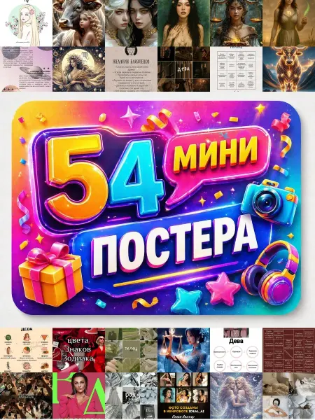 У Денчика Минипостеры 54 шт Эстетика гороскоп Дева
