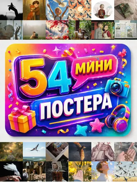У Денчика Минипостеры 54 шт Эстетика Мальчик И Птица