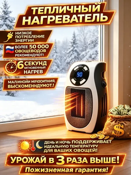 Мгновенный обогреватель для теплицы и дома