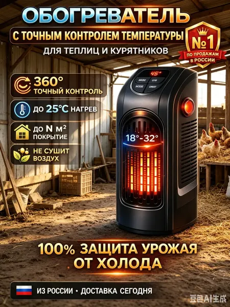 Портативный обогреватель для дома и теплицы