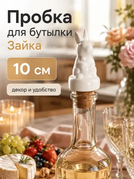 SKYPHOS Пробка для бутылки «Зайка», 10 см