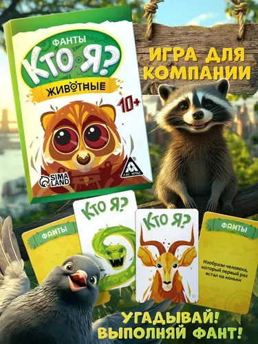 Настольная карточная игра Кто я? для детей и всей семьи, 10+