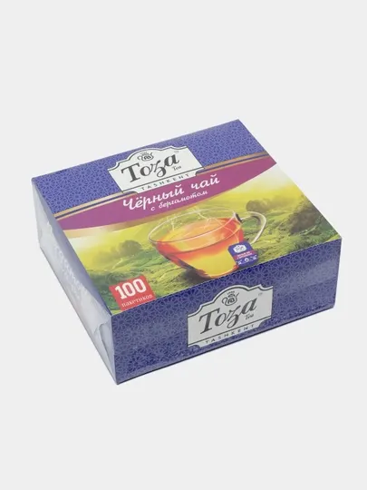 Чай черный Тоза, с бергамотом, 100 пакетиков