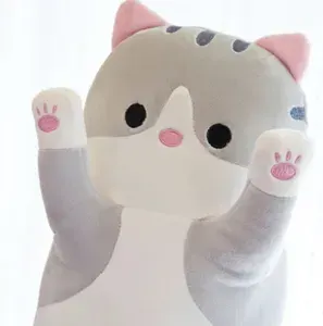 Мягкая игрушка - подушка кот длинный 100 см серый КосмосХ