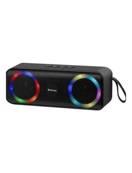 Колонка портативная музыкальная bluetooth, беспроводная с блютуз Defender Q1 10Вт, с подсветкой, bluetooth, FM, USB, MicroSD, TF, AUX, Soft Touch