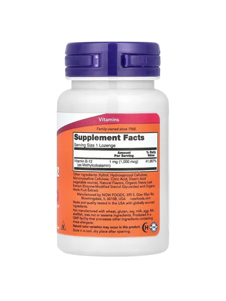 NOW Foods, Витамин B12, 1000 мкг, 100 капсул