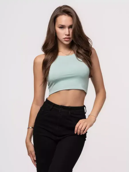H. H. Fashion Базовый кроп топ спортивный