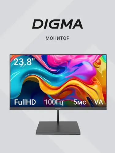 Digma 23.8" Монитор Progress 24A501F (DM24VB02), VA, 1920x1080 Full HD, 100 Гц, темно-серый
