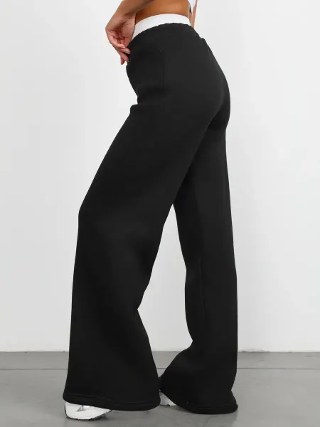Moda Tex Брюки с начесом палаццо больших размеров