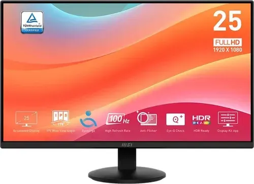 MSI 24.5" Монитор 9S6-3PD7CT-014 (9S6-3PD7CT-014), IPS, 1920x1080 Full HD, 100 Гц, черный