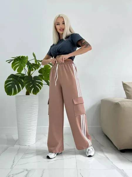 VOI-FASHION Брюки палаццо спортивные широкие с лампасами