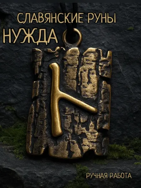 1000 Мелочей Славянская руна. Нужда. Амулет. Оберег. Талисман.Бронза