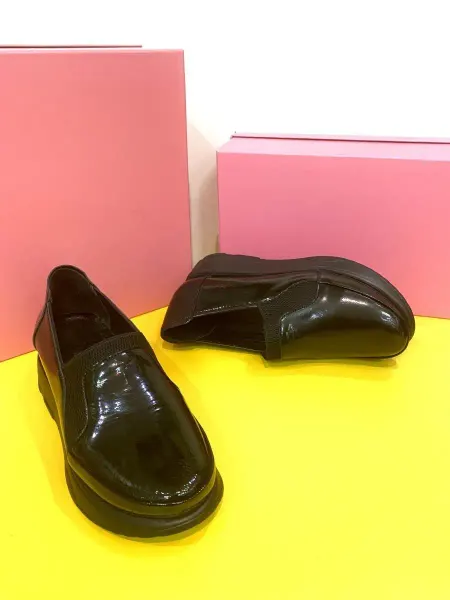 Evromoda Туфли на широкую ногу на толстой подошве кожа
