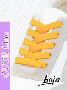 Шнурки для обуви CUTE Line, плоские, 100 см, желтые (апельсиновые), для кроссовок и кед, не эластичные и без фиксаторов