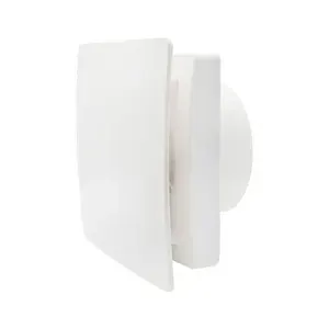 Вентилятор накладной Seicoi Floxy Design-100H White (белый матовый) с датчиком влажности, с обратным клапаном, 100 мм