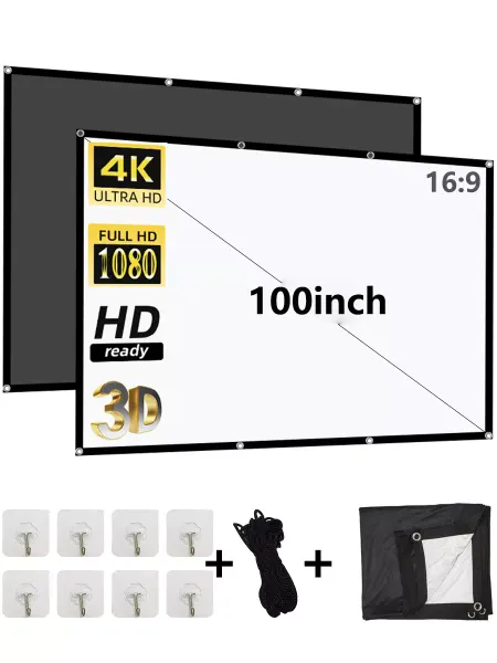 GAINVANE 100" экран для проектора, черный фон, без складок
