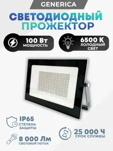 Прожектор светодиодный уличный 100Вт GENERICA черный
